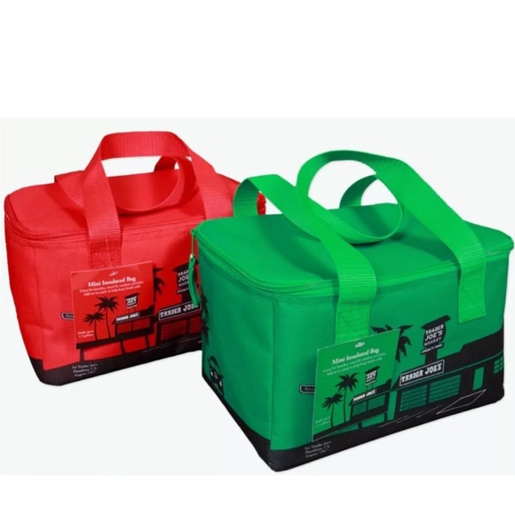 NWT Trader Joe’s limited-release mini insulated cooler bag set - Red & Green - Picture 1 of 7